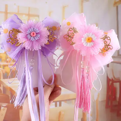 New Kids Hairpins with Flower Bow & Ribbon