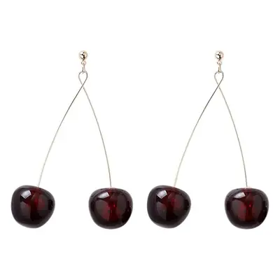 Vintage Red Cherry Earrings for Women