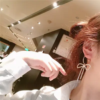 S925 Silver Bow Earrings for Women