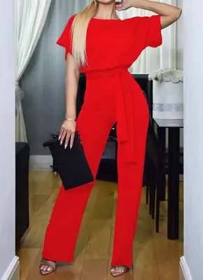 Women Pink Lace Button Jumpsuit Pants Set 2019
