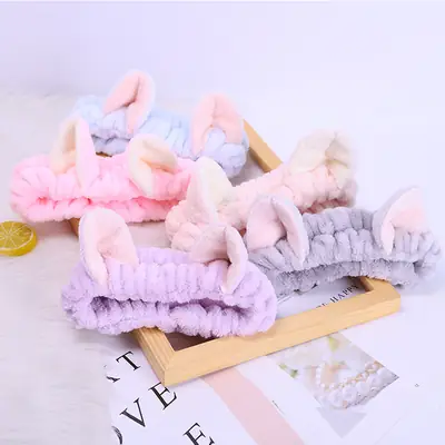 Three-Dimensional Cat Ears Hair Band Flannel Sports Makeup Face Wash Hair Accessories Small Gifts