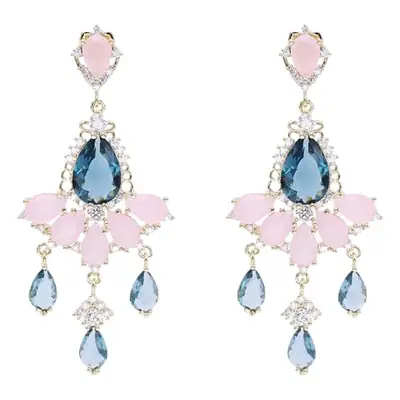 Liyu Silver Earrings Blue Zircon Long Drop