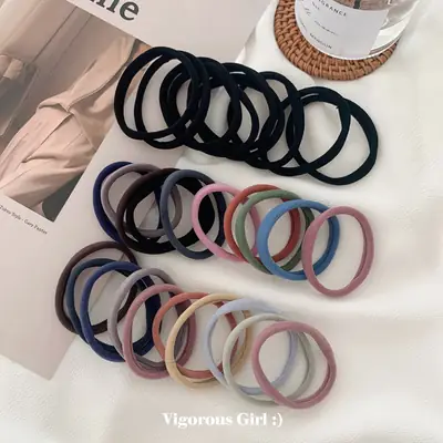 Super Soft Hair Ties 10 Pack Black Rubber Band