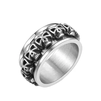Stainless Steel Skull Ring Rotating Wholesale Customizable