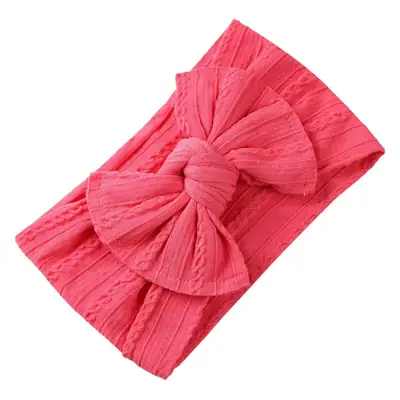 Red Baby Hair Band with Wide Edge Jacquard Fabric