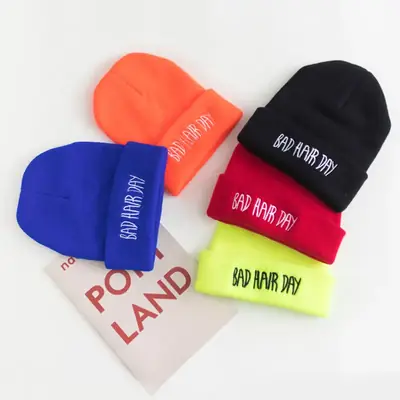 Kids Wool Beanie Bad Hair Day Neon 2019
