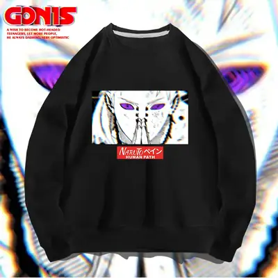Men Blue Cartoon Joint Sweatshirt Spring Autumn Loose Fit