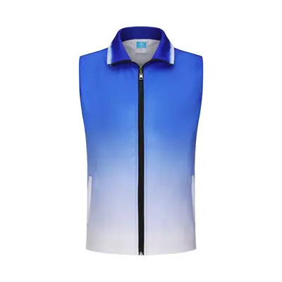 Men Orange Gradient Sleeveless Vest with Zip Front