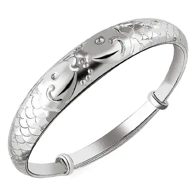 Silver Goldfish Double Kissing Bracelet for Women
