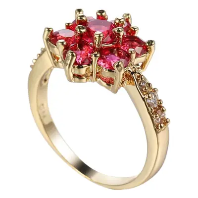 Pink Zircon Floral Ring for Women