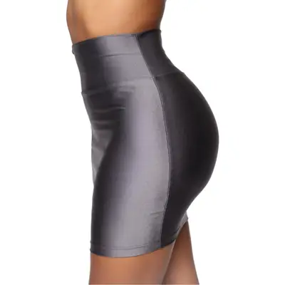 Black Solid Color Slim Fit One-Step Skirt for Women