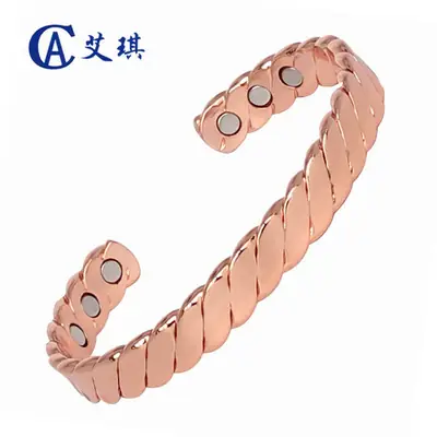 Magnetic Red Copper Twisted Wire Bracelet