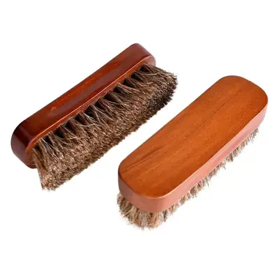 Wooden Horse Hair Brush 13x4.3cm Soft Wool Cleaning