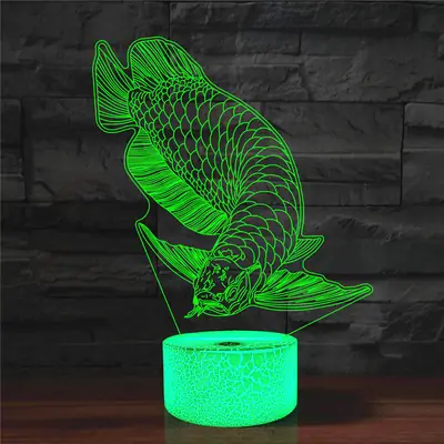 Rechargeable 3D Night Table Lamp with 16 Color Remote Control