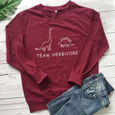 Black Crewneck Vests Team Herbivore Dinosaurs