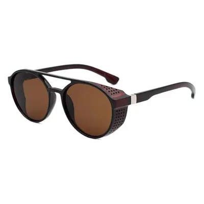 Steampunk Blue Sunglasses Round Retro Design