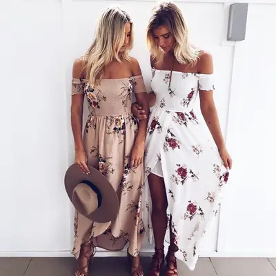 Black Floral Chest Wrap Dress for Women