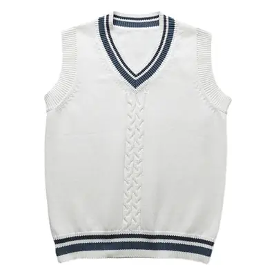 Gentle & One V-neck Sleeveless Vest Sweater White Blue