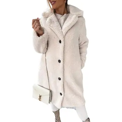 2025 Long Sleeve Plush Lapel Top for Women