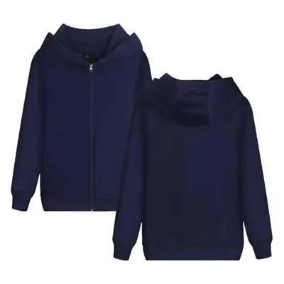 Men Grey Full Zip Hoodie Set Cotton Winter Wear