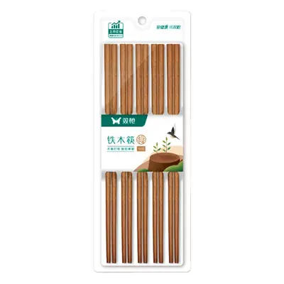Ironwood Double Gun Chopsticks 10 Pairs Wooden Tableware