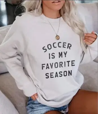 Soccer Favorite Season Crewneck Sweatshirt Black