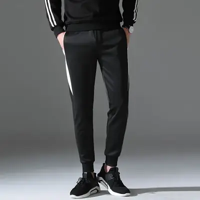 Men's Black Sweatpants Korean Style Loose Ankle Sweatpants