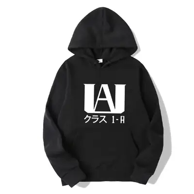 Anime Men Pink Hoodie with Graphic Print