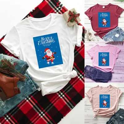 Merry Christmas T-Shirt for Men Women Pink