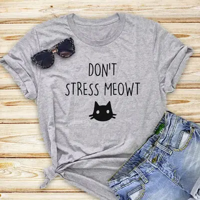 Don't Stress Meowt Unisex Yellow T-Shirt