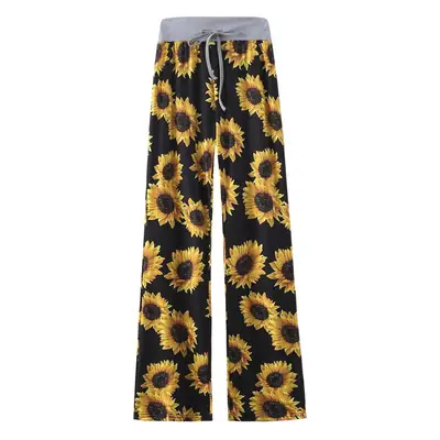 Women's Leopard Print Wide Leg Pajama Pants Stretch Cotton