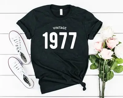VINTAGE1977 Women's T-Shirt Pink 1977 Print