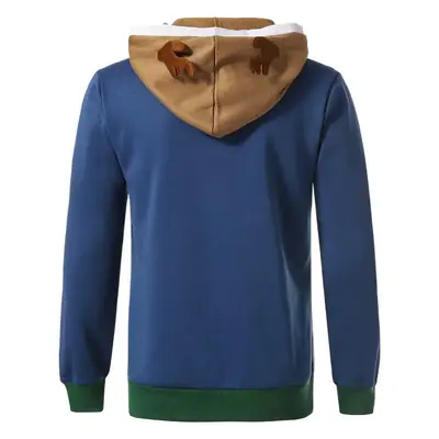 Men's Hooded Hoodie with Deer Print Blue Green