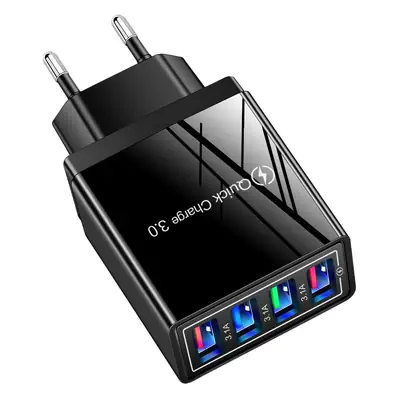4 USB Charging Head with Luminous Color & 3A Smart Charging