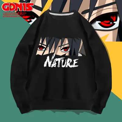 Men's Grey Graphic Sweatshirt Nature Print Loose Fit