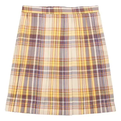 Japanese Style Plaid Skirt Yellow Plaid High Waist