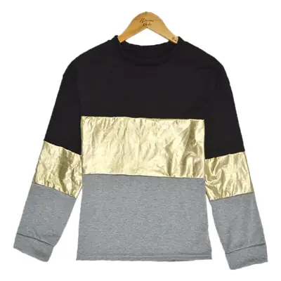 Women's Black Gold Grey Long Sleeve T-Shirt