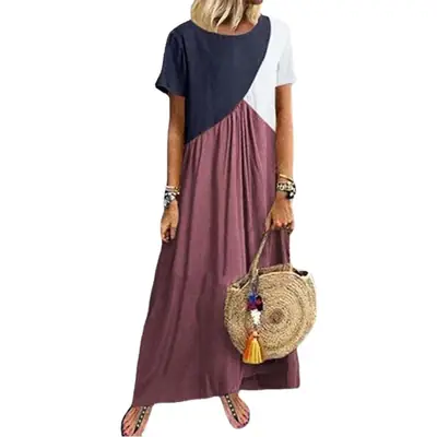 2023 Green Long Sleeve Dress with Blue Top