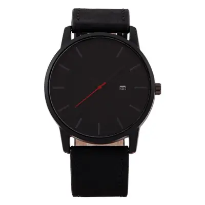 Men's Quartz Calendar Watch with Black Strap