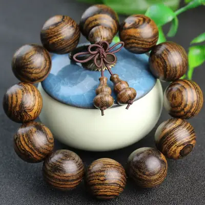 Tiger Skin Wood Wenwan Buddha Bracelet for Men Women