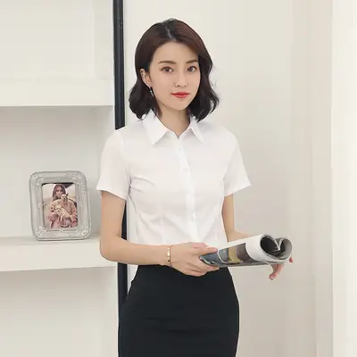 Black Long Sleeve Button-Down Shirt for Women