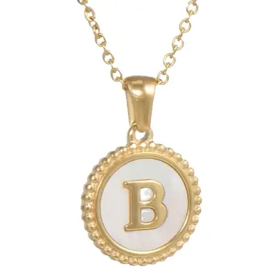 18K Gold Plated D Necklace for Women