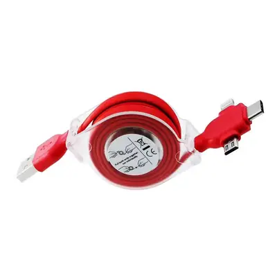 Fast Three-in-One Android Charging Cable Red