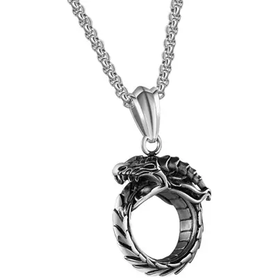 Tail-tailed Snake Titanium Steel Men's Necklace