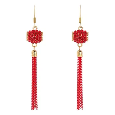 Red Ruyi Knot Earrings for Bridal & Festive Wear