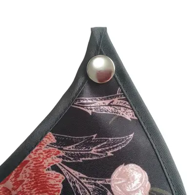 Red Floral Elderly Food Bibs for Adults