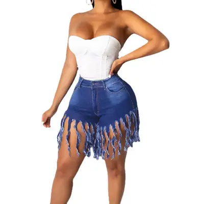 Women Denim Shorts Set Summer Casual White T Shirt