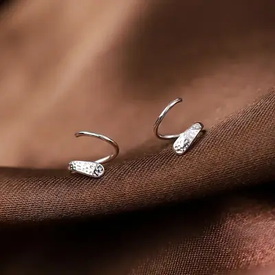 Spiral Earrings Women's Sterling Silver Elegant Sweet