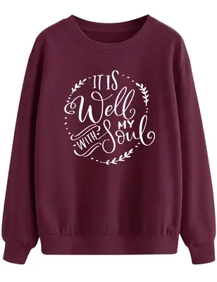 Well My Soul Round Neck Sweater Grey