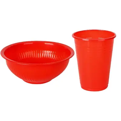 Red Disposable Chopsticks Bowl 345ML Food Grade